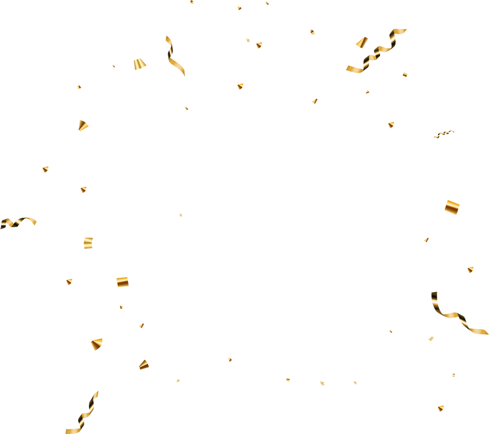 Golden Ribbon Party Confetti